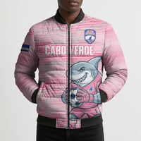 Cabo Verde Football 2026 Custom Bomber Puffer Jacket Tubaroes Azuis Goalkeeper Pink Jersey