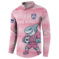 Cabo Verde Football 2026 Custom Button Sweatshirt Tubaroes Azuis Goalkeeper Pink Jersey