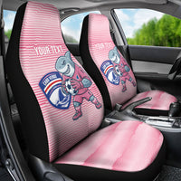 Cabo Verde Football 2026 Custom Car Seat Cover Tubaroes Azuis Goalkeeper Pink Jersey
