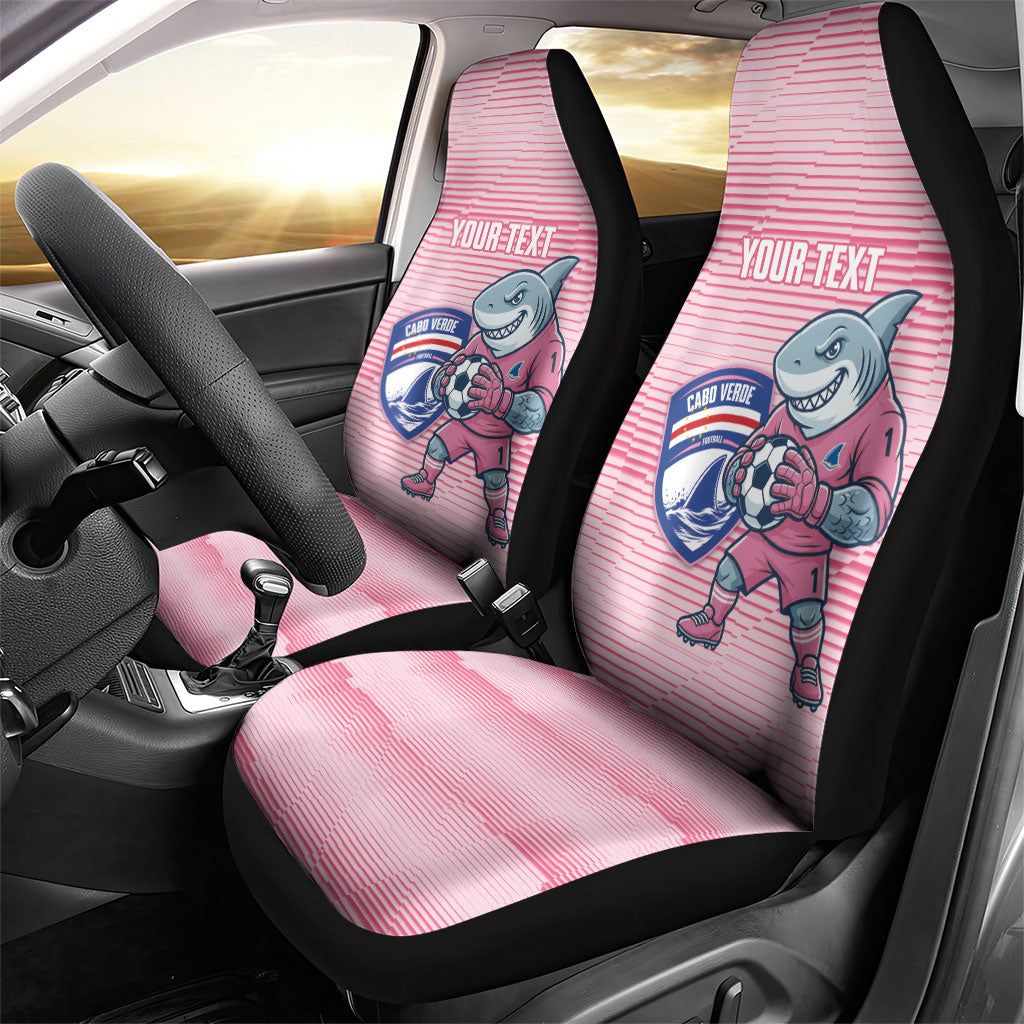 Cabo Verde Football 2026 Custom Car Seat Cover Tubaroes Azuis Goalkeeper Pink Jersey