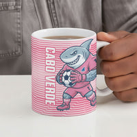 Cabo Verde Football 2026 Custom Ceramic Mug Tubaroes Azuis Goalkeeper Pink Jersey