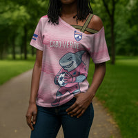 Cabo Verde Football 2026 Custom Cross Shoulder Shirt Tubaroes Azuis Goalkeeper Pink Jersey