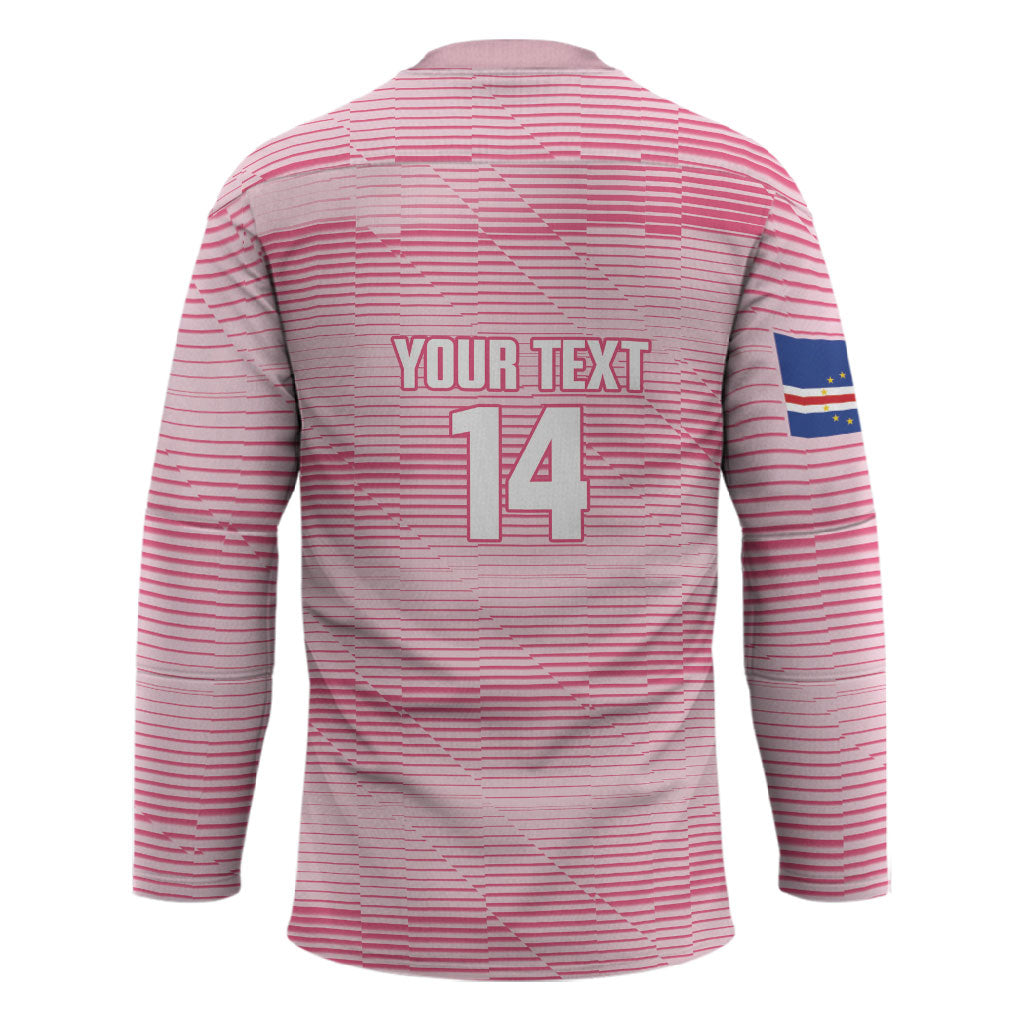 Cabo Verde Football 2026 Custom Hockey Jersey Tubaroes Azuis Goalkeeper Pink Jersey