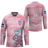 Cabo Verde Football 2026 Custom Hockey Jersey Tubaroes Azuis Goalkeeper Pink Jersey