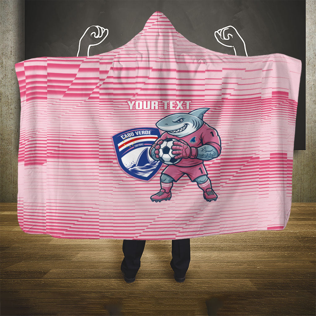 Cabo Verde Football 2026 Custom Hooded Blanket Tubaroes Azuis Goalkeeper Pink Jersey