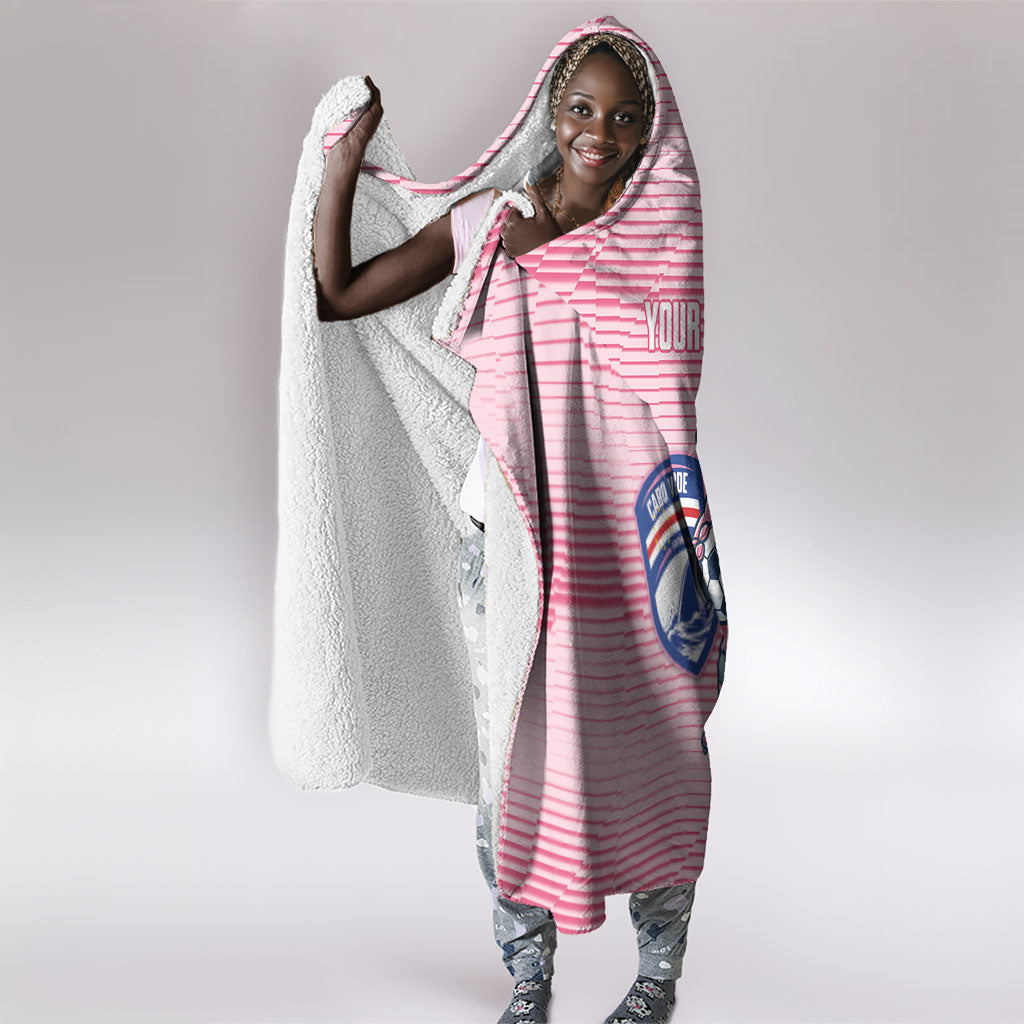 Cabo Verde Football 2026 Custom Hooded Blanket Tubaroes Azuis Goalkeeper Pink Jersey