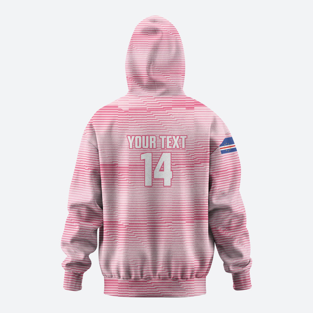 Cabo Verde Football 2026 Custom Hoodie Tubaroes Azuis Goalkeeper Pink Jersey