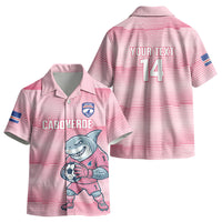 Cabo Verde Football 2026 Custom Kid Hawaiian Shirt Tubaroes Azuis Goalkeeper Pink Jersey