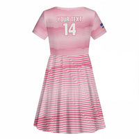 Cabo Verde Football 2026 Custom Kid Short Sleeve Dress Tubaroes Azuis Goalkeeper Pink Jersey