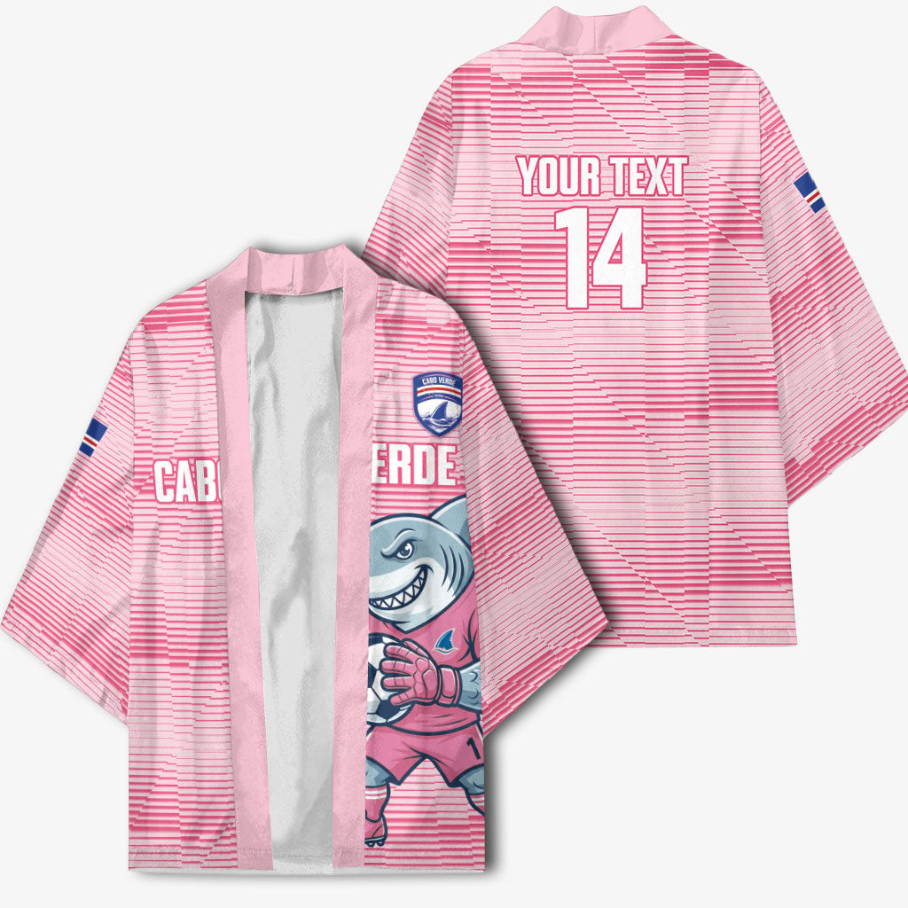 Cabo Verde Football 2026 Custom Kimono Tubaroes Azuis Goalkeeper Pink Jersey