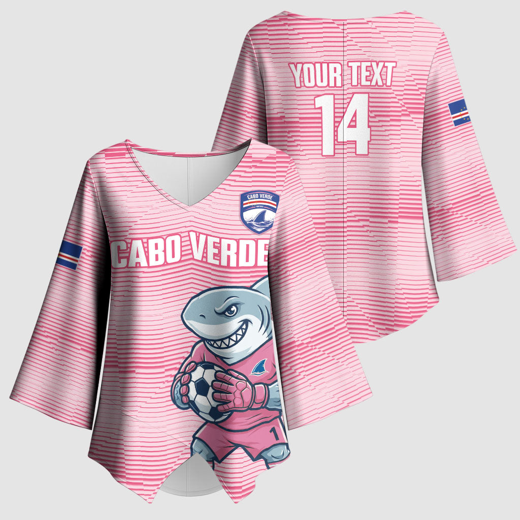 Cabo Verde Football 2026 Custom Kimono Sleeve Blouse Tubaroes Azuis Goalkeeper Pink Jersey