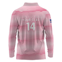Cabo Verde Football 2026 Custom Long Sleeve Polo Shirt Tubaroes Azuis Goalkeeper Pink Jersey