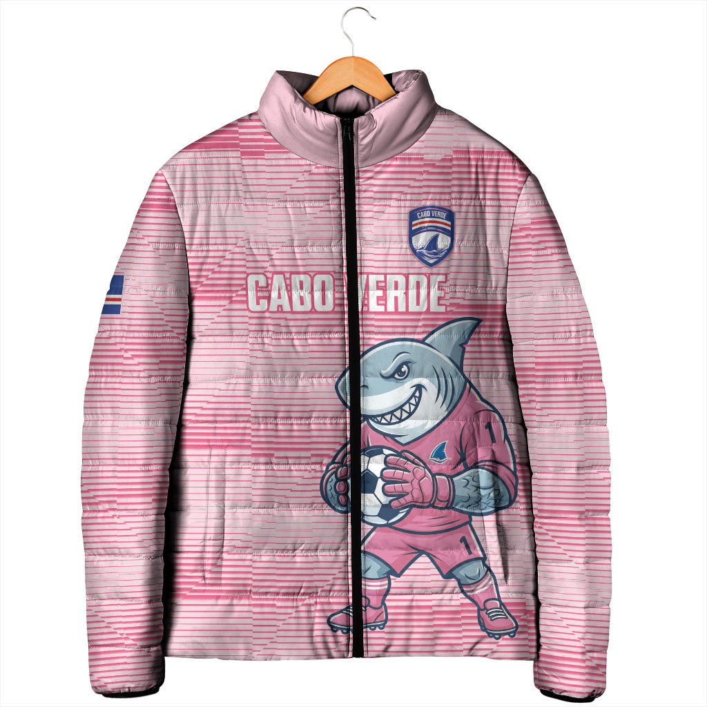 Cabo Verde Football 2026 Custom Padded Jacket Tubaroes Azuis Goalkeeper Pink Jersey