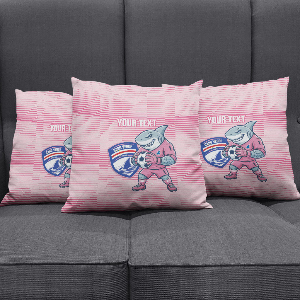 Cabo Verde Football 2026 Custom Pillow Cover Tubaroes Azuis Goalkeeper Pink Jersey