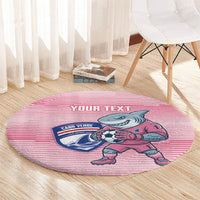 Cabo Verde Football 2026 Custom Round Carpet Tubaroes Azuis Goalkeeper Pink Jersey