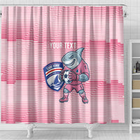 Cabo Verde Football 2026 Custom Shower Curtain Tubaroes Azuis Goalkeeper Pink Jersey