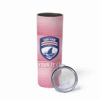 Cabo Verde Football 2026 Custom Skinny Tumbler Tubaroes Azuis Goalkeeper Pink Jersey