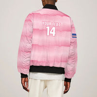 Cabo Verde Football 2026 Custom Sleeve Zip Bomber Jacket Tubaroes Azuis Goalkeeper Pink Jersey