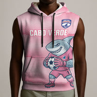 Cabo Verde Football 2026 Custom Sleeveless Hoodie Tubaroes Azuis Goalkeeper Pink Jersey
