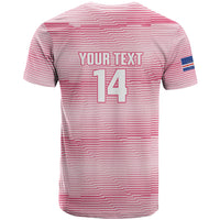 Cabo Verde Football 2026 Custom T shirt Tubaroes Azuis Goalkeeper Pink Jersey