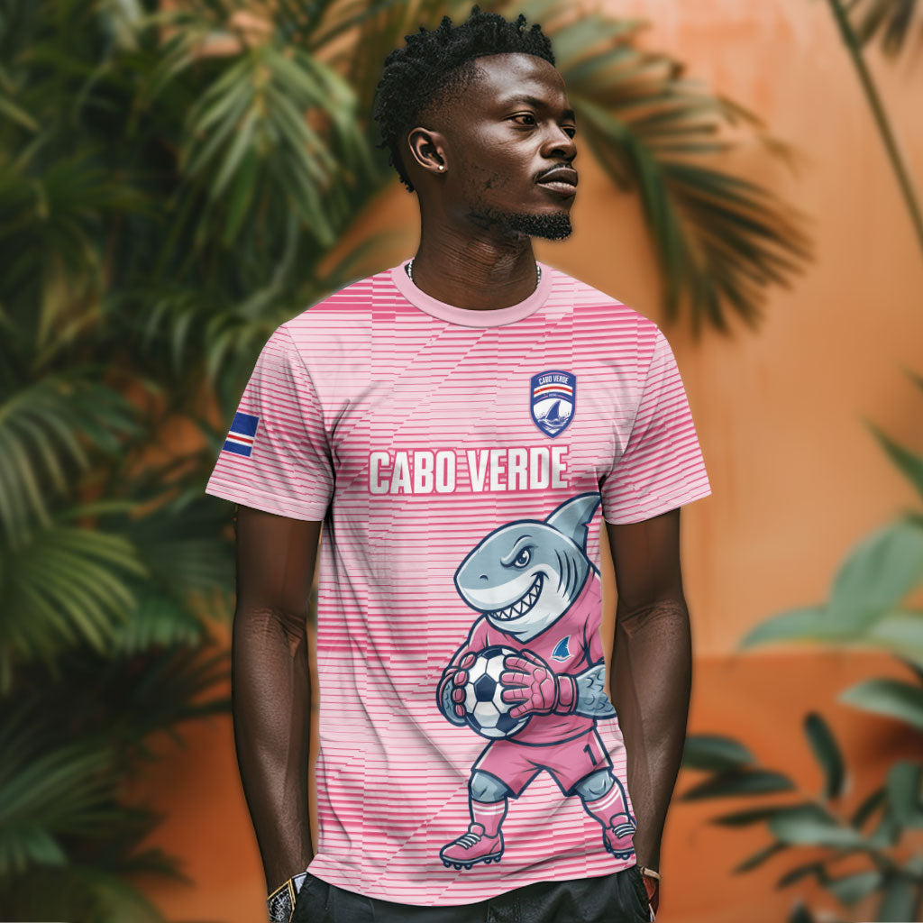 Cabo Verde Football 2026 Custom T shirt Tubaroes Azuis Goalkeeper Pink Jersey