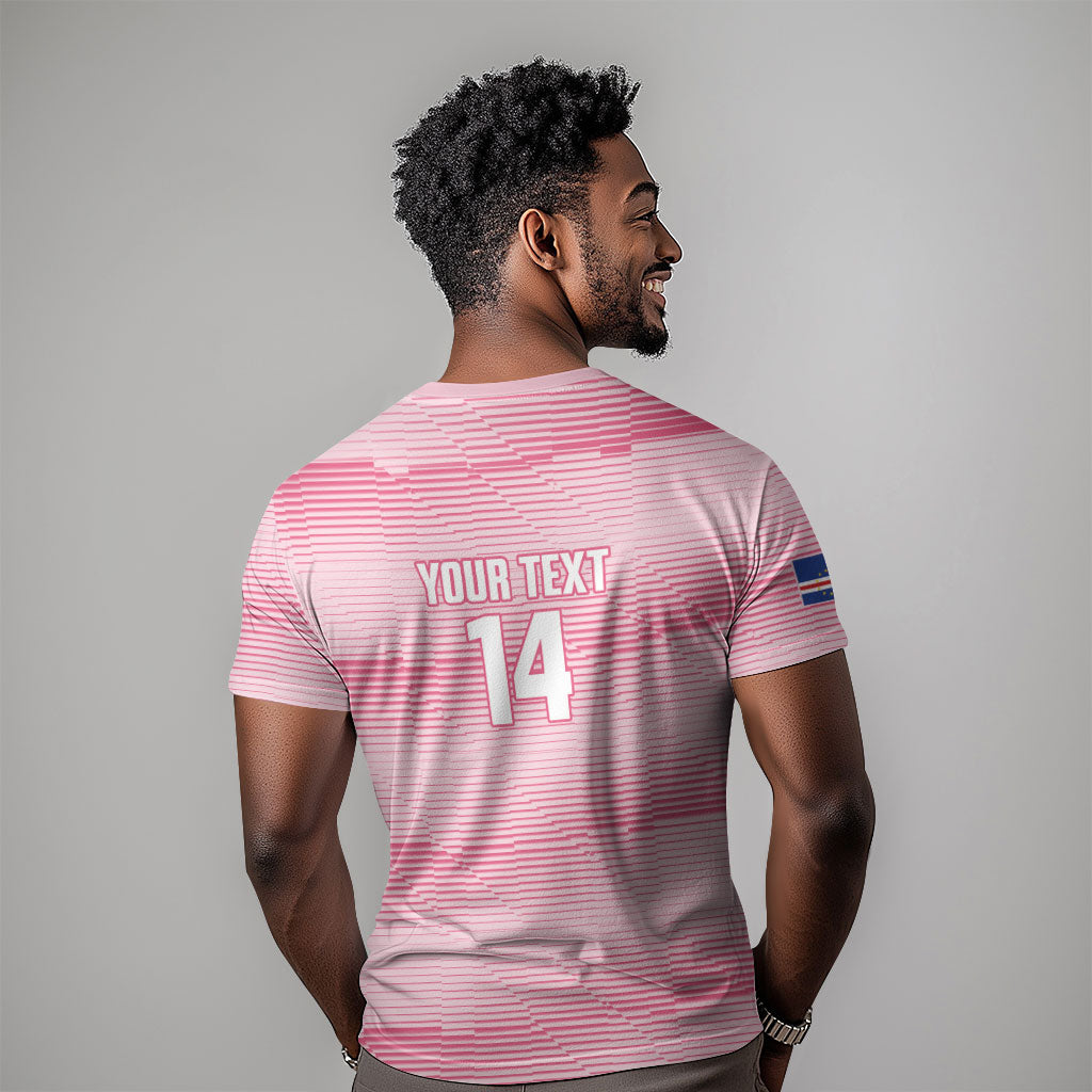 Cabo Verde Football 2026 Custom T shirt Tubaroes Azuis Goalkeeper Pink Jersey
