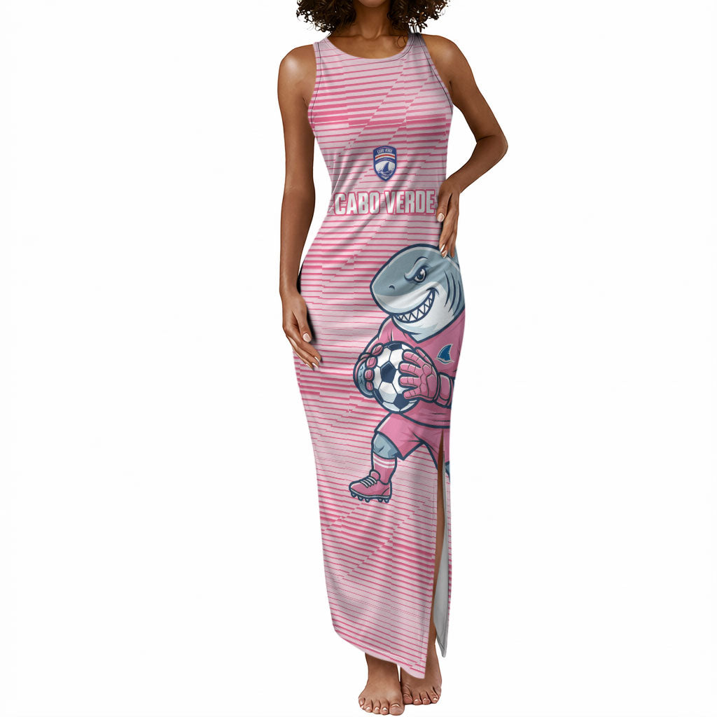 Cabo Verde Football 2026 Custom Tank Maxi Dress Tubaroes Azuis Goalkeeper Pink Jersey