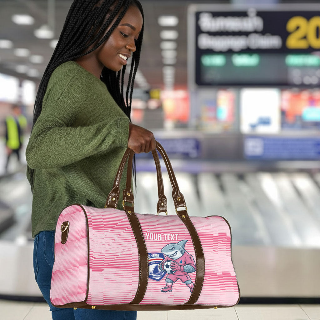 Cabo Verde Football 2026 Custom Travel Bag Tubaroes Azuis Goalkeeper Pink Jersey