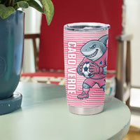 Cabo Verde Football 2026 Custom Tumbler Cup Tubaroes Azuis Goalkeeper Pink Jersey