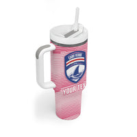 Cabo Verde Football 2026 Custom Tumbler With Handle Tubaroes Azuis Goalkeeper Pink Jersey