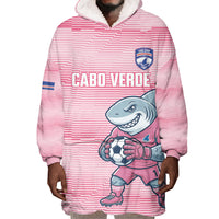 Cabo Verde Football 2026 Custom Wearable Blanket Hoodie Tubaroes Azuis Goalkeeper Pink Jersey