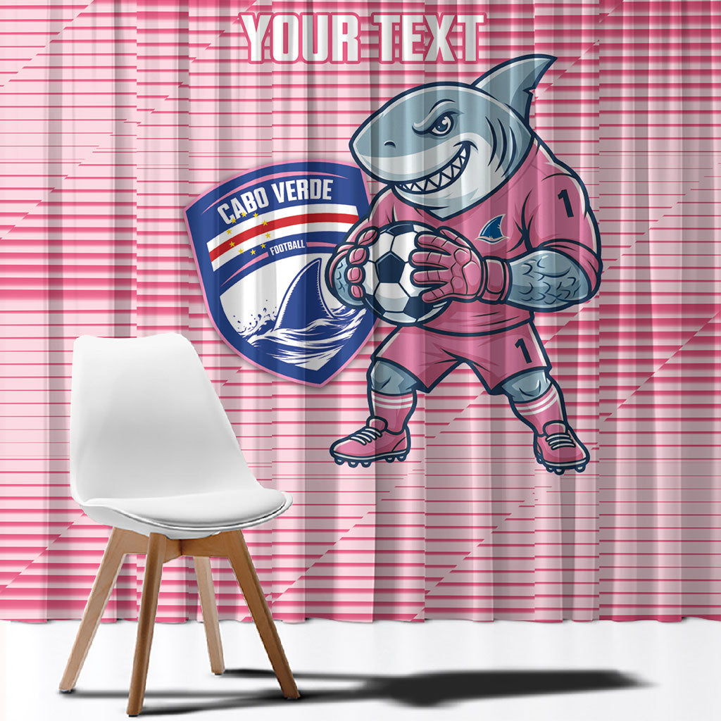 Cabo Verde Football 2026 Custom Window Curtain Tubaroes Azuis Goalkeeper Pink Jersey