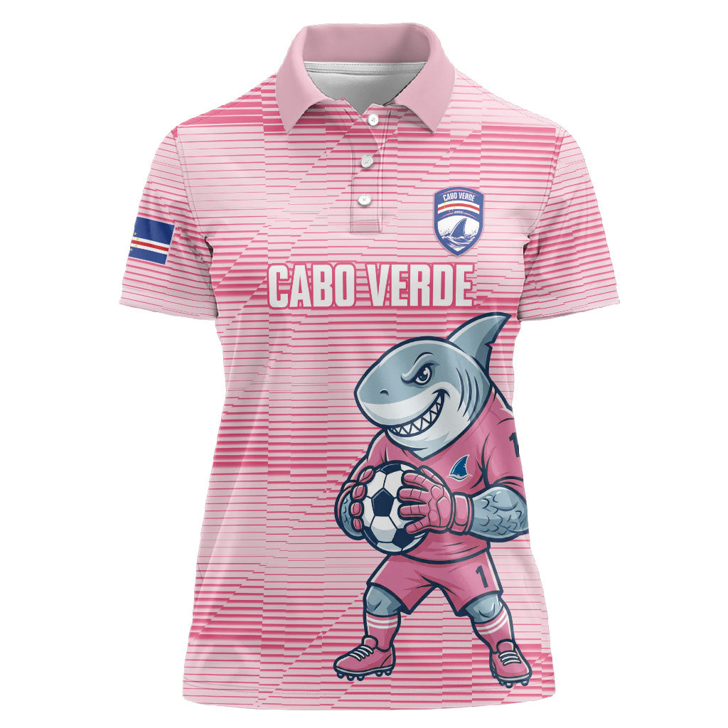 Cabo Verde Football 2026 Custom Women Polo Shirt Tubaroes Azuis Goalkeeper Pink Jersey