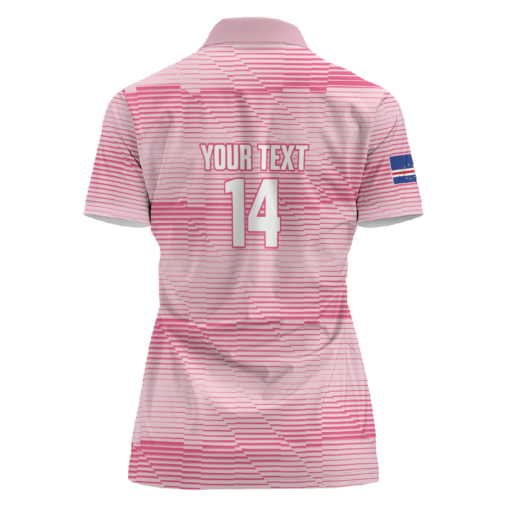 Cabo Verde Football 2026 Custom Women Polo Shirt Tubaroes Azuis Goalkeeper Pink Jersey