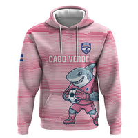Cabo Verde Football 2026 Custom Zip Hoodie Tubaroes Azuis Goalkeeper Pink Jersey