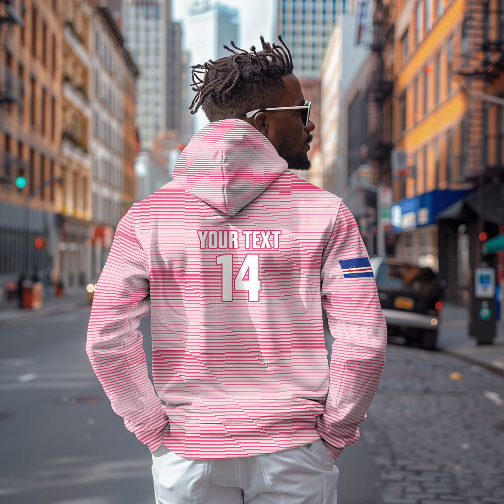 Cabo Verde Football 2026 Custom Zip Hoodie Tubaroes Azuis Goalkeeper Pink Jersey