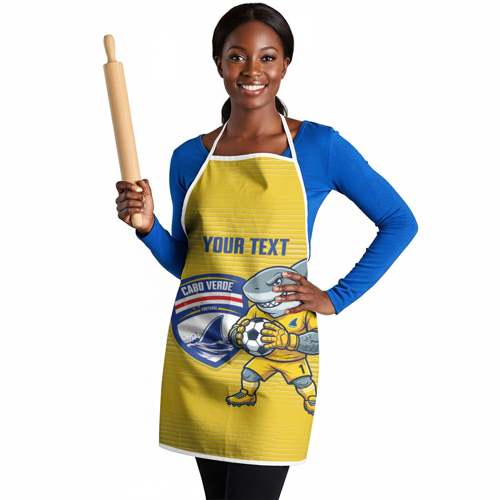Cabo Verde Football 2026 Custom Apron Tubaroes Azuis Goalkeeper Yellow Jersey
