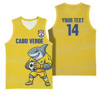 Cabo Verde Football 2026 Custom Basketball Jersey Tubaroes Azuis Goalkeeper Yellow Jersey