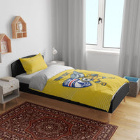Cabo Verde Football 2026 Custom Bedding Set Tubaroes Azuis Goalkeeper Yellow Jersey