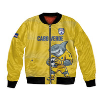 Cabo Verde Football 2026 Custom Bomber Jacket Tubaroes Azuis Goalkeeper Yellow Jersey