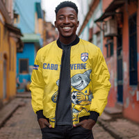 Cabo Verde Football 2026 Custom Bomber Jacket Tubaroes Azuis Goalkeeper Yellow Jersey