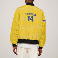 Cabo Verde Football 2026 Custom Bomber Jacket Tubaroes Azuis Goalkeeper Yellow Jersey
