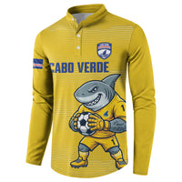 Cabo Verde Football 2026 Custom Button Sweatshirt Tubaroes Azuis Goalkeeper Yellow Jersey