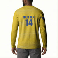 Cabo Verde Football 2026 Custom Button Sweatshirt Tubaroes Azuis Goalkeeper Yellow Jersey