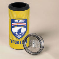 Cabo Verde Football 2026 Custom 4 in 1 Can Cooler Tumbler Tubaroes Azuis Goalkeeper Yellow Jersey