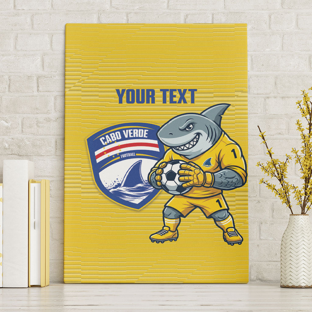 Cabo Verde Football 2026 Custom Canvas Wall Art Tubaroes Azuis Goalkeeper Yellow Jersey
