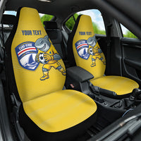 Cabo Verde Football 2026 Custom Car Seat Cover Tubaroes Azuis Goalkeeper Yellow Jersey