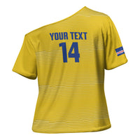 Cabo Verde Football 2026 Custom Cross Shoulder Shirt Tubaroes Azuis Goalkeeper Yellow Jersey
