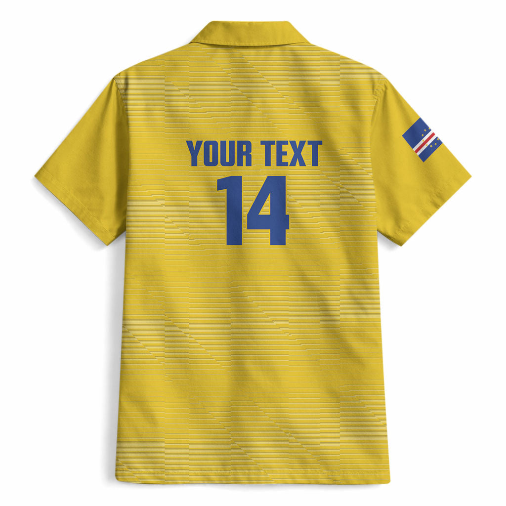 Cabo Verde Football 2026 Custom Hawaiian Shirt Tubaroes Azuis Goalkeeper Yellow Jersey