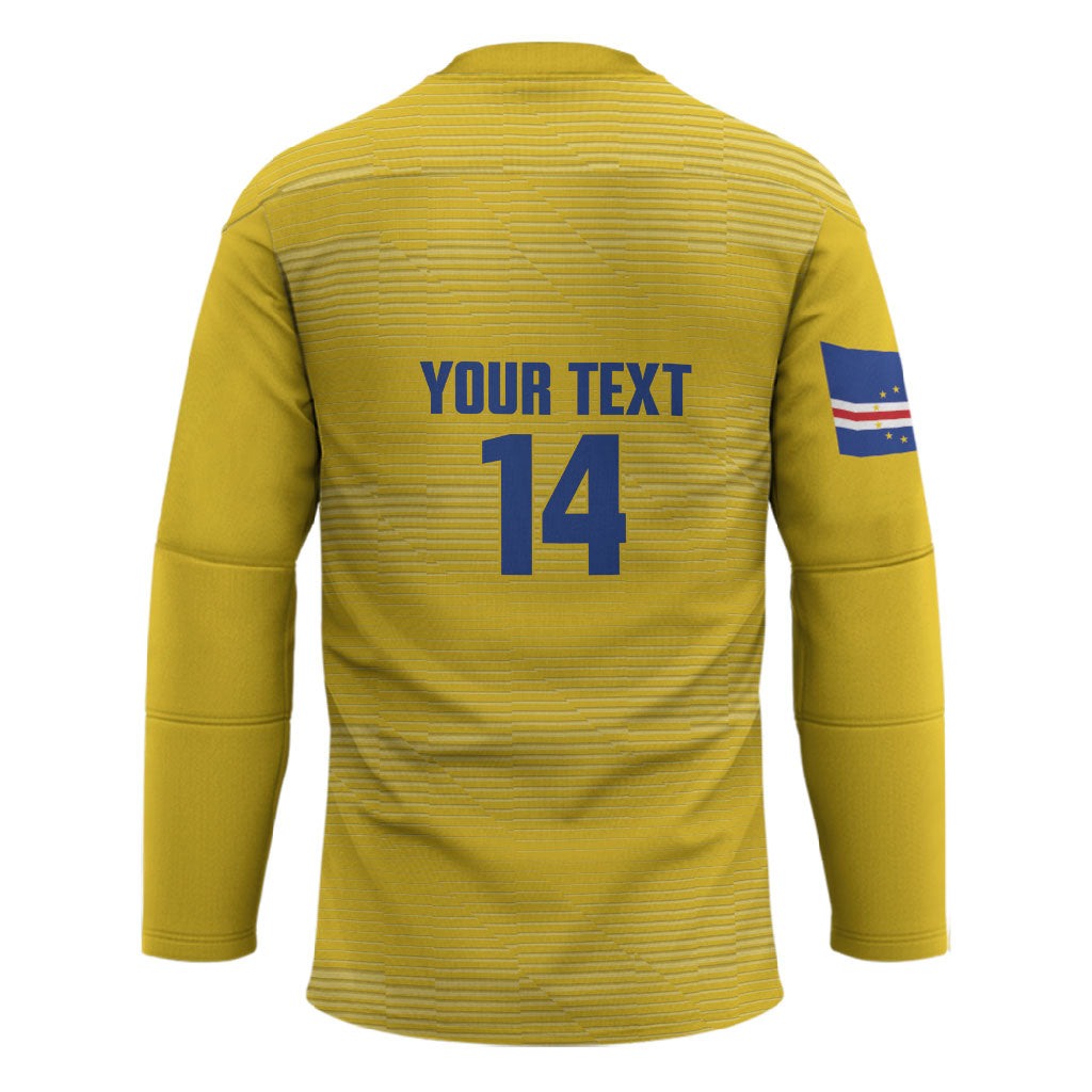 Cabo Verde Football 2026 Custom Hockey Jersey Tubaroes Azuis Goalkeeper Yellow Jersey